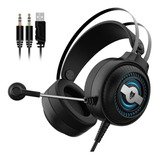 Fone De Ouvido Over-ear Gamer Nubwo Gamer N1 Pro Preto Com Luz Led