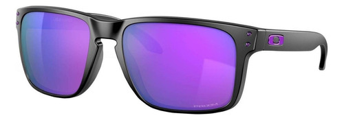 Óculos De Sol Oakley Holbrook Xl Extra Large Armação De O Matter Cor Matte Black, Lente Violet De Plutonite Prizm, Haste Matte Black De O Matter - Oo9417