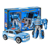 Carrinho Policia Multikids Transformável Robô 5 Em 1 Azul