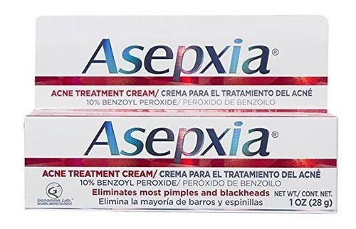 Crema Asepxia Anti Acné Con 10% De Peróxido De Benzoilo, 1