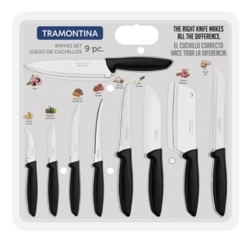 Set 9 Cuchillos Para Cocina Marca Tramontina Linea Plenus