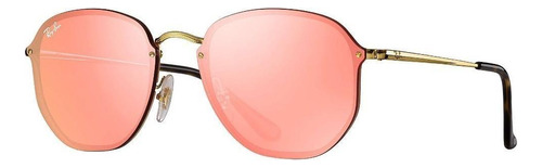 Ray Ban Rb3579n 001/e4 Hexagonal Blaze Rosa Espejo Dorado