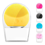 Limpiador Masajeador Facial Electrico Rostro Recargable Usb Color Amarillo