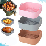 03 Forma Silicone Air Fryer Reutilizavel Protetor 20cm