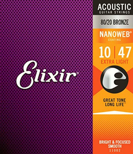 Elixir Cuerdas 80/20 bronce, Cuerdas Para Guitarra