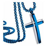 Cadena, Collar Para Hombr 555jewelry Collar De Cruz De Acero