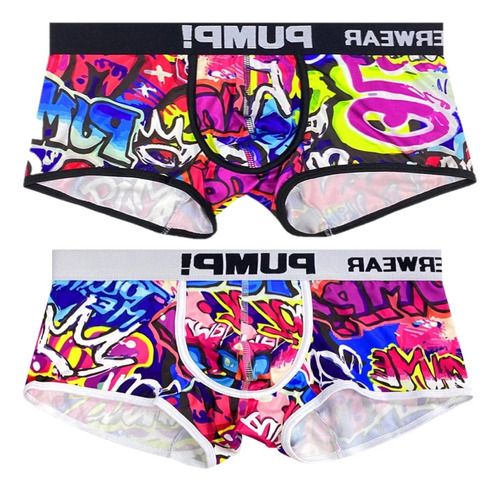 Boxer De Hombre Estampado Graffiti Set 2pz Ropa Sexi De Men