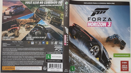 Forza Horizon 3 - Xbox One - Capa Do Jogo Original