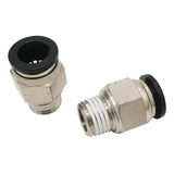 Push To Connect Tube Fitting, Male Straight - 3/8  Tube...