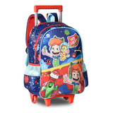 Mochila De Rodinhas Gato Galáctico Infantil Escolar Meninos