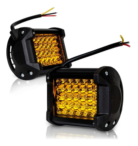 Par Faros 24 Led Dually Luz Fija Y Estrobo Ámbar