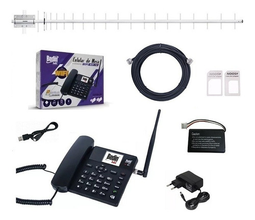 Kit Telefone Celular Rural De Mesa 3g + Wifi + Antena 20 Dbi