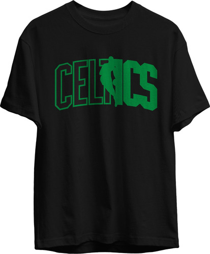 Remera Basket Nba Boston Celtics Negra Logo Celtics