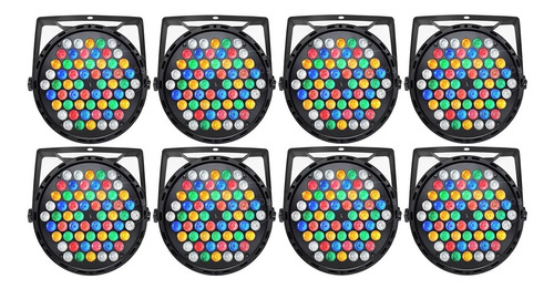 8x Refletor Canhão Led Par 64 Rgbwa 60 Leds 3w Dmx Strobo Dj