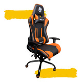 Cadeira Escritório Profissional Preta Vermelha Gamer 150kg Cor Laranja Material Do Estofamento Couro Sintético