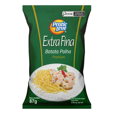 Kit 10 Batata Palha Pratic Leve Premium Corte Extra Fino 87g