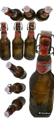Botella De Cerveza Con Tapa Ceramica Y Relieves. Kunstmann
