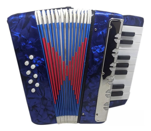 Acordeon Sanfona Infantil Semi 8 Baixos 17 Teclas  -  Azul