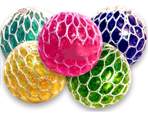 12 Pelotas Cerebro Squishy Antiestres Glitter Bolo Fiesta