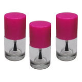 Envase Vidrio Vacío Esmalte Uñas 10 Ml Rosado Pack 20 Un.