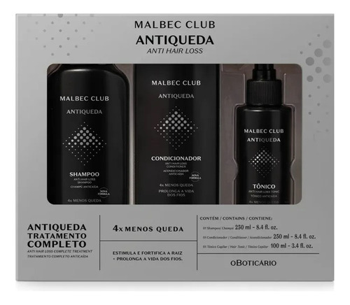 Kit Tratamento Malbec Club Antiqueda O Boticário