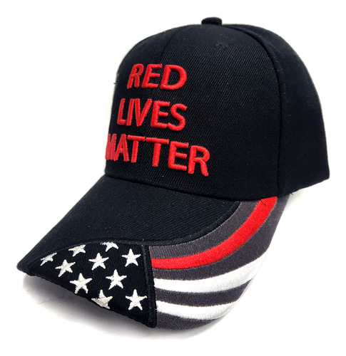 Gorra Bordada Importada Red Lives Matter Bomberomania Negro