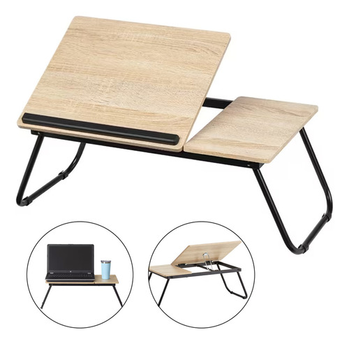 Mesa Plegable Notebook Begônia De Madera Para Cama Color Marrón