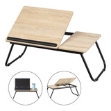 Mesa Plegable Notebook Begônia De Madera Para Cama Color Marrón