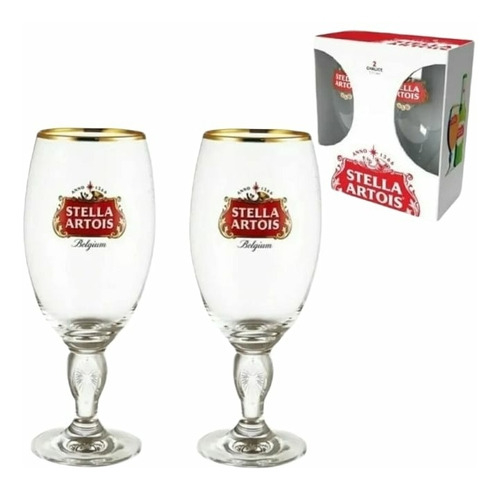 2 Copas 500 Ml Cerveza Stella Artois En Caja Regalo Original
