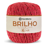 Barbante Euroroma Brilho Ouro 400g 1000 Vermelho - Kit 6 Und