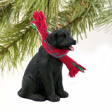 Labrador Retriever Perro Miniatura Ornamento - Negro.