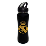 Termo Pitillo Real Madrid Gold Botilito Negro Alumini 650ml 