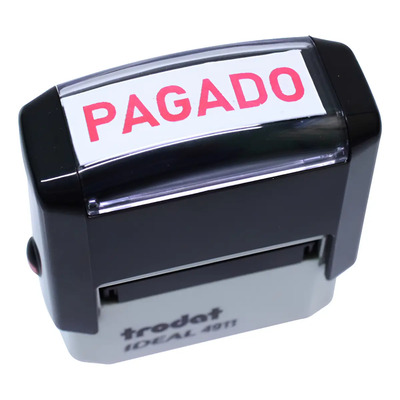 Sello Trodat 4911 Comercial Rectangular Tinta Roja Tinta Rojo Exterior Pagado