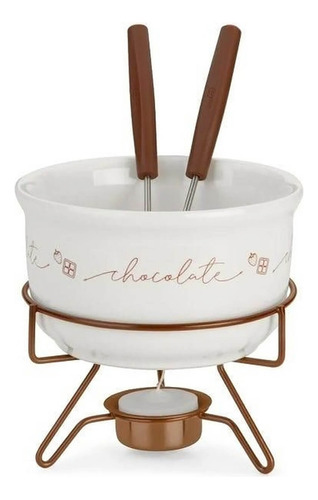 Aparelho De Fondue De Chocolate Porcelana 5 Peças Forma Inox