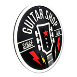 Placa Decorativa Guitar Shop Music 3d Relevo Mdf Bar P445