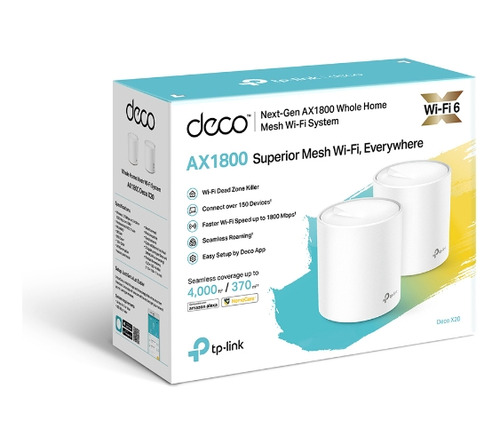 Sistema Wi-fi Mesh Tp-link Deco X20(2-pack) Ac1200 1167 Mbps