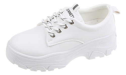 Tenis Blancos Plataforma Zapatos Dama Casual Alta Calidad