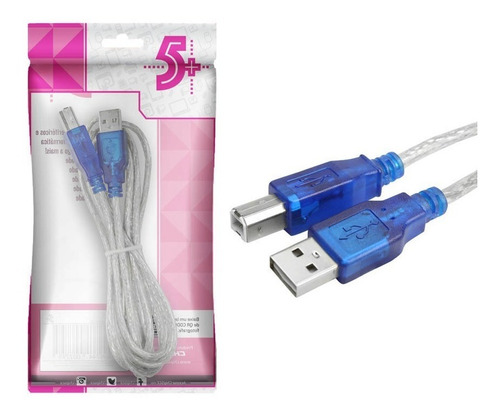 Cabo Usb 2.0 Impressora 1,8 M A M X B M Cristal 018-0071 5+