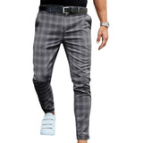 Pantalones A Cuadros Para Hombre Pantalones Largos Casuales