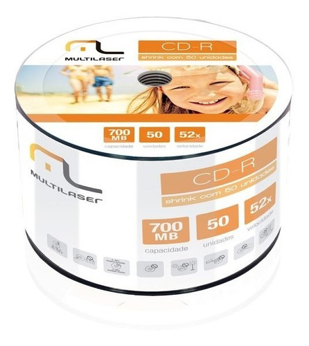 Midia Cd-r - 52x - 80 Min. Shrink (50 Unid) Multilaser Cd051