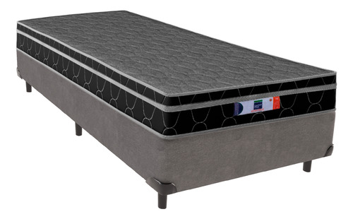 Cama + Box Solteiro Cinza Resistente D28 Frete Grátis 88x188