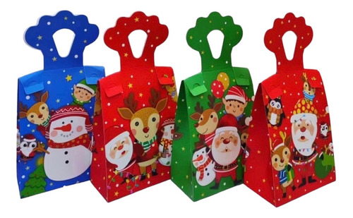 X12 Cajas De Cartón Regalo Navidad Pack 12unid Surtidas