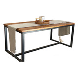 Mesa Ratona Hierro Y Madera, Diseño Industrial En Stock