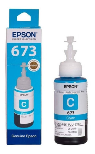 Botella De Tinta Cyan Epson T673220 - L800