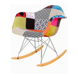 Silla Butaca Mecedora Estilo Eames Patchwork