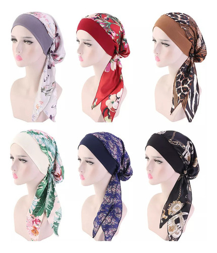 6 Turbantes Gorros Dama Mujer Oncologicos Quimio Alopecia