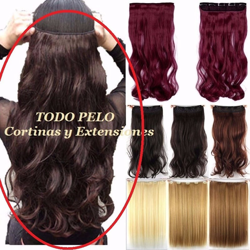 Extensiones Tipo Cortinas Simil Pelo Natural 6capas 