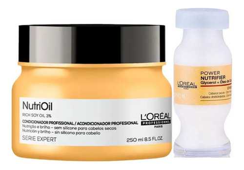 Kit L'oréal Nutrifier Máscara 250g + Ampola 10ml -2 Produtos