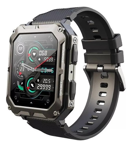 Relógio De 1,83 Polegadas C20 Pro Smartwatch 5atm À Pro Cor Da Caixa Preto