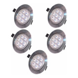 Pack 5 Piezas Empotrado Led 7w Spot Dirigible Satinado L/bca